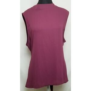 NWT's-Ann Taylor Women's Purple Tie-Waist Sash Sleeveless High Neck Tunic Top XL